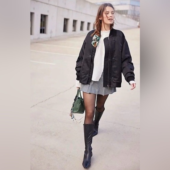 Free People Jackets & Blazers - NWT Free People Women's Black Bomber Jacket